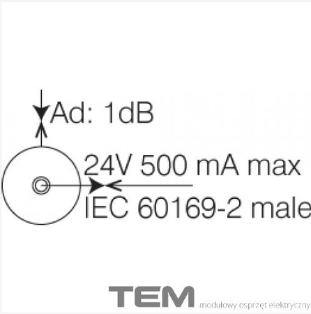 GNIAZDO ANTENOWE SAT KOŃCOWE 1M BEŻ-POŁYSK KM16IW