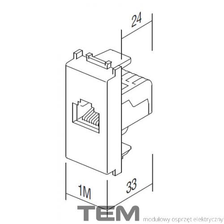 GNIAZDO TELEFONICZNE 1M BIAŁY-POŁYSK KM36PW