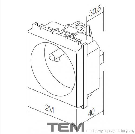 GNIAZDO SCHUKO 2M SREBRNY-MAT VM10ES