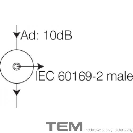 GNIAZDO ANTENOWE TV PRZELOTOWE 1M CZARNY-MAT KM12SB