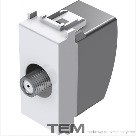 GNIAZDO ANTENOWE SAT KOŃCOWE 1M BIAŁY-POŁYSK KM16PW