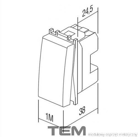 PRZYCISK ŻALUZJOWY 1M BEŻ-POŁYSK Z NADRUKIEM SM41IWNT10