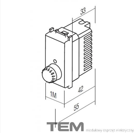 ŚCIEMNIACZ OBROTOWY 1M CZARNY-MAT EM10SB