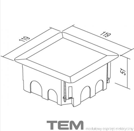 PUSZKA ROZGAŁĘŹNA KWADRATOWA DO MURU HW20