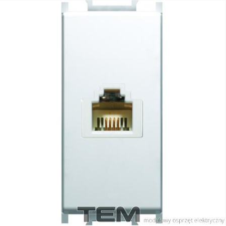 GNIAZDO TELEFONICZNE 1M BIAŁY-POŁYSK KM36PW