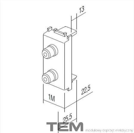 GNIAZDO AUDIO 1M BIAŁY-POŁYSK KM22PW