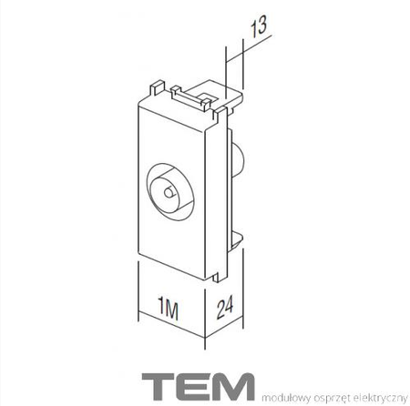 GNIAZDO ANTENOWE SAT PODSTAWOWE 1M BEŻ-POŁYSK KM15IW