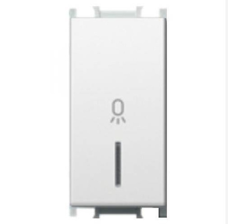 PRZYCISK JEDNOBIEGUNOWY16A 250V~ 1M PODŚWIETLANY BIAŁY-POŁYSK+DRUK02 SM11PWIN02