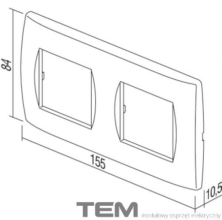 RAMKA OZDOBNA SERII SOFT 2x2M CZARNY-MAT OS24SB