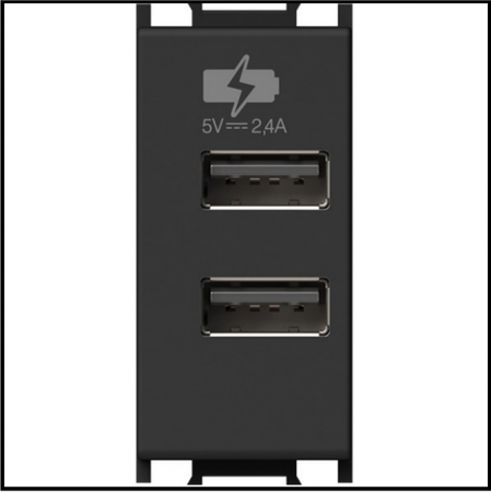 ŁADOWARKA USB 5V 2,4A 1M CZARNY-MAT EM67SB