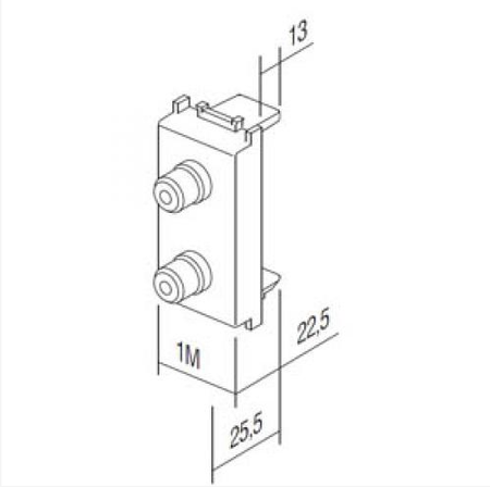 GNIAZDO GŁOŚNIKOWE 1M BIAŁY-POŁYSK KM23PW