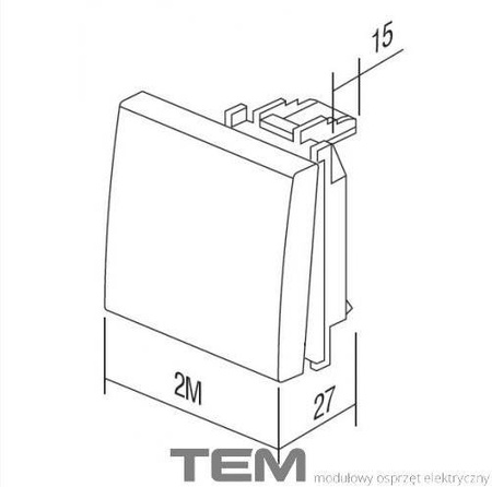 KLAWISZ 2M SREBRNY-MAT TM12ES