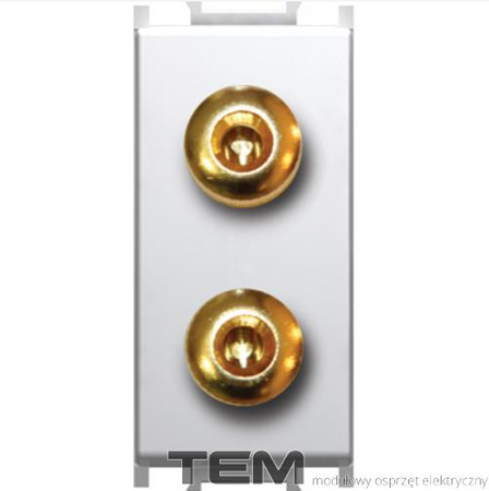 GNIAZDO GŁOŚNIKOWE 1M BIAŁY-POŁYSK KM23PW