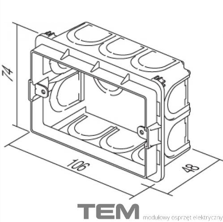 PUSZKA PROSTOKĄTNA DO MURU DM30