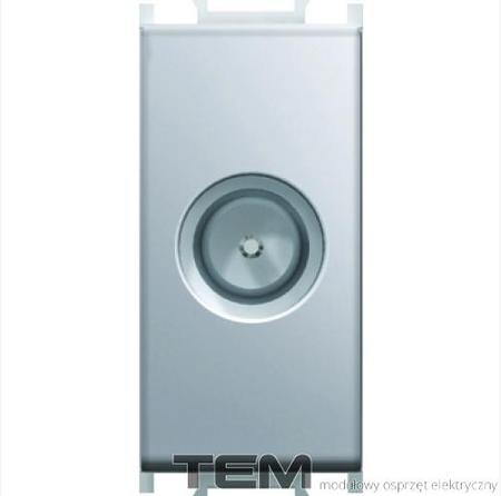 GNIAZDO ANTENOWE TV PRZELOTOWE 1M SREBRNY-MAT KM12ES