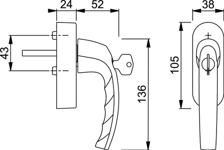 Klamka okienna Secu Signal blokowana kluczykiem 100Nm biała 9016