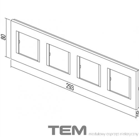 RAMKA OZDOBNA SERII LINE 4X2M SREBRNY-MAT OL28ES