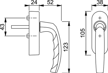 Klamka okienna Secu Signal anoda srebrny aluminium