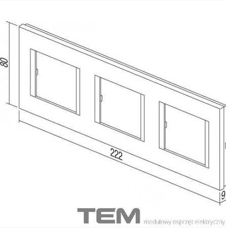 RAMKA OZDOBNA SERII LINE 3X2M CZARNY-MAT OL26SB