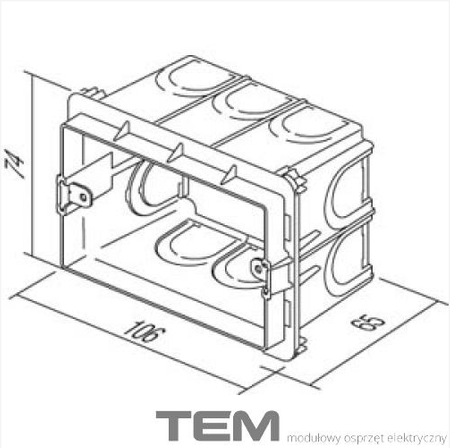 PUSZKA PROSTOKĄTNA DO MURU POGŁĘBIONA DM31