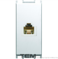 GNIAZDO TELEFONICZNE 1M BIAŁY-POŁYSK KM36PW