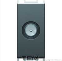 GNIAZDO ANTENOWE TV KOŃCOWE 1M CZARNY-MAT KM11SB